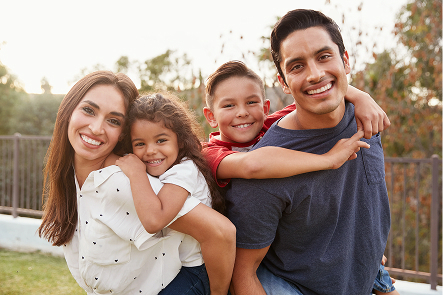 A happy family of four